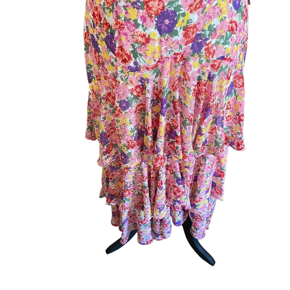 NWT WAYF Chelsea Tiered Ruffle Maxi Dress Rainbow Carnations Size Small Tiered - Picture 8 of 16